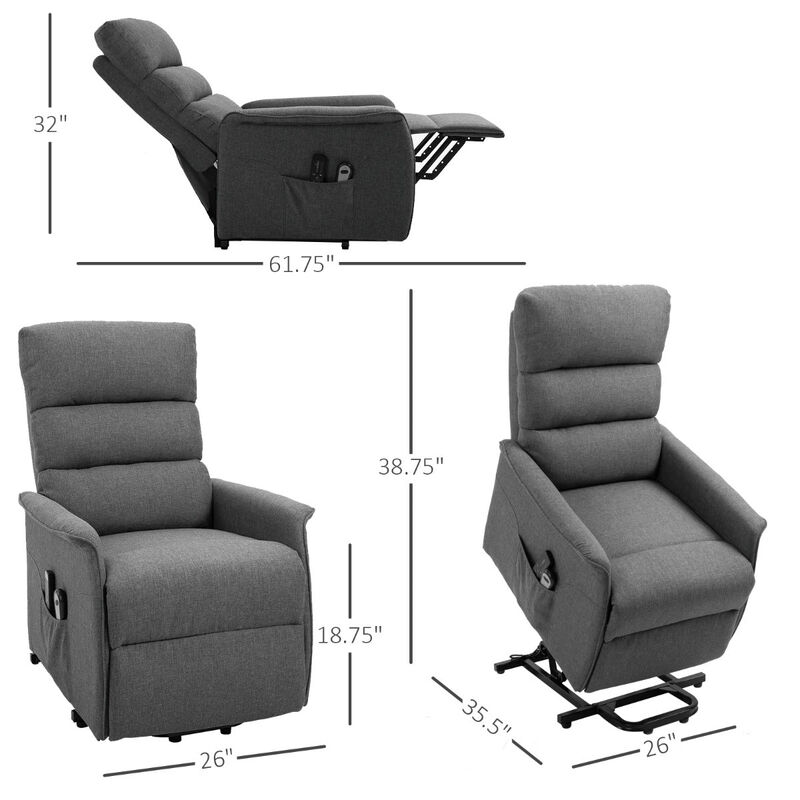 Gray Assisted Relaxation: Electric Lift Recliner Chair for Elderly