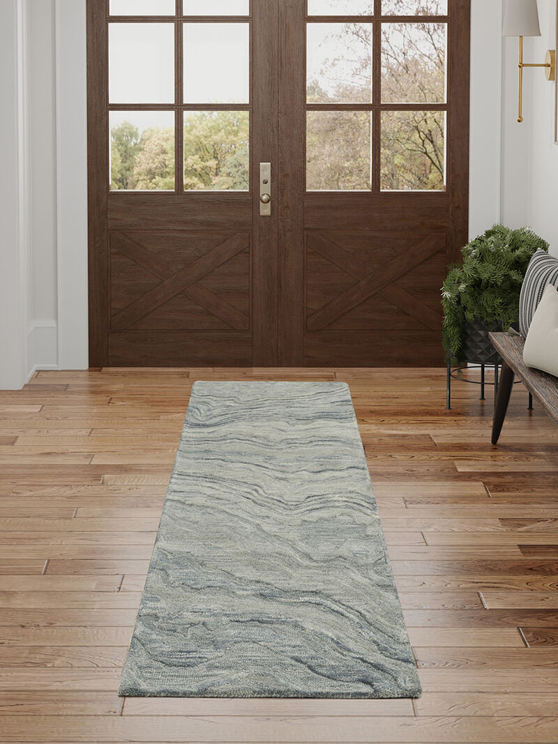 Graceful GRU01 Blue 2'3" x 7'6" Rug image number 5