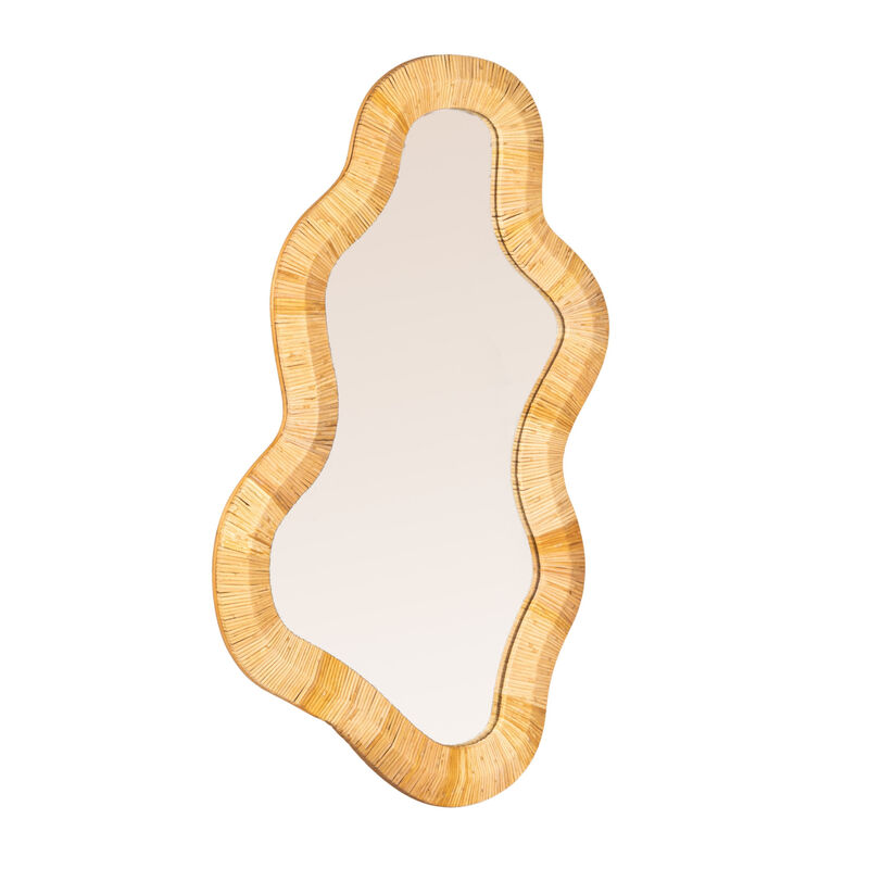 Wavy Rattan Wall Mirror image number 0