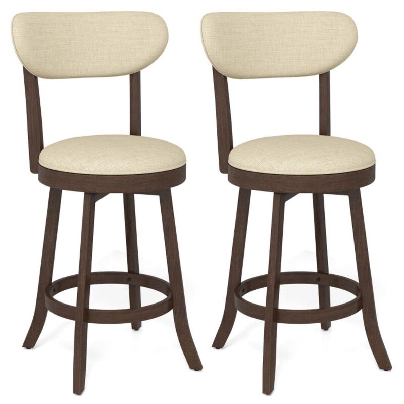 Hivvago Counter Height Chairs Set of 2 with Padded Seat and Backrest