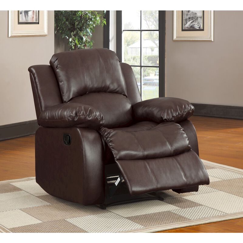 Lexicon Cranley Faux Leather Reclining Chair In Brown