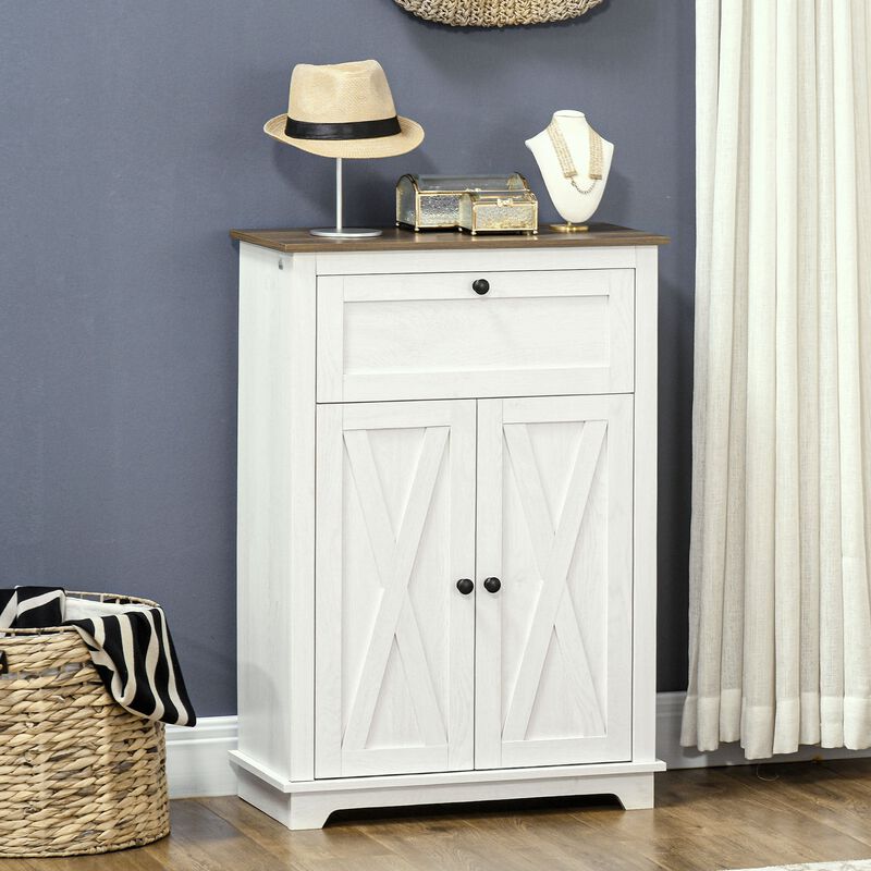 White Kitchen Organizer: Farmhouse Sideboard Storage Cabinet