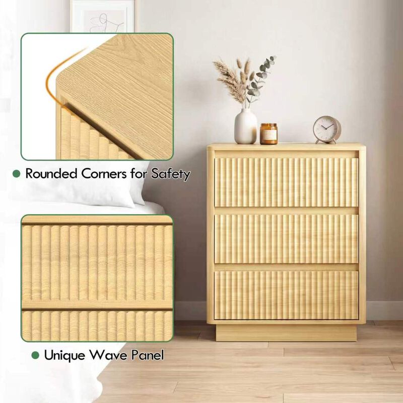 GOODSILO Set of 2 End Tables with Fast USB C Charging Station, Sofa Side Tables with 3 Drawers Large Storage Cabinets for Living Room Bedroom Office image number 3