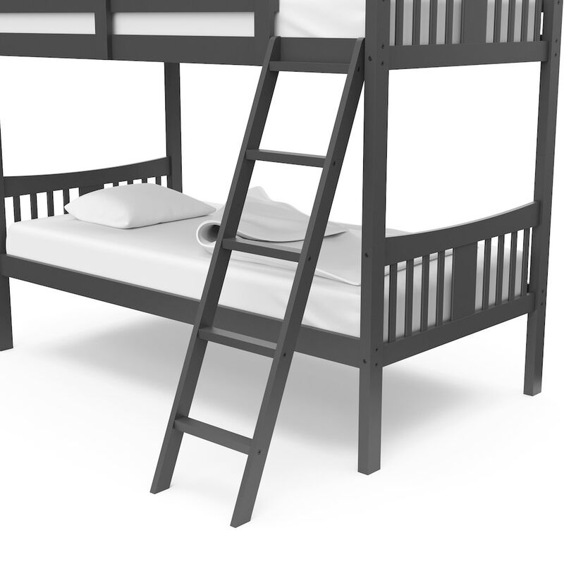 Storkcraft Caribou Twin-over-Twin Bunk Bed (Gray)