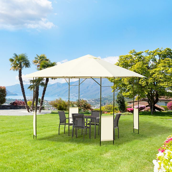 Versatile Yard Shelter: 10'x10' Modern Steel Frame Gazebo for Gatherings