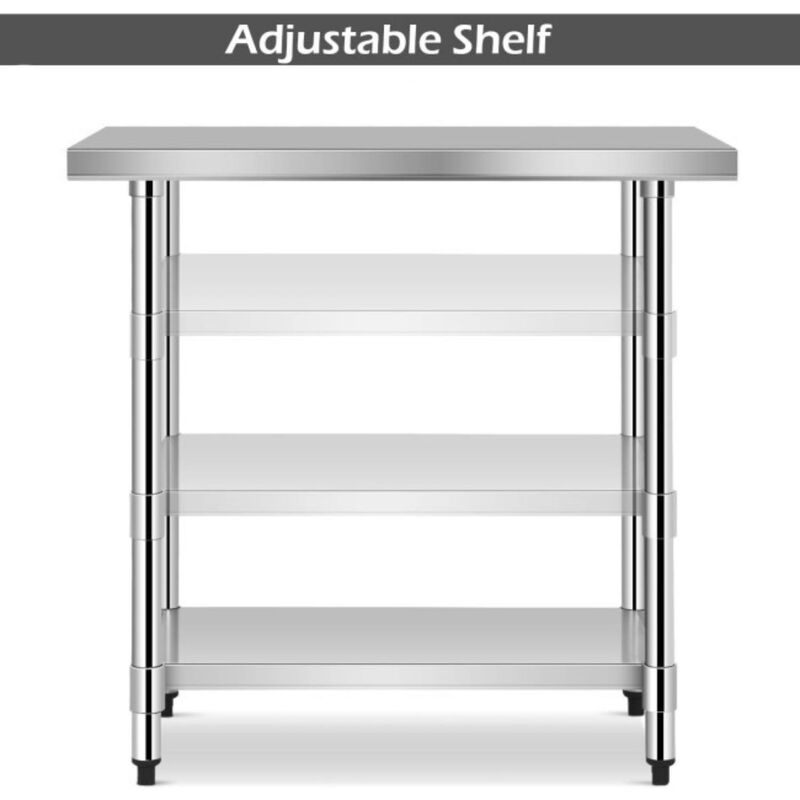 QuikFurn Commercial Kitchen Stainless Steel Work Table