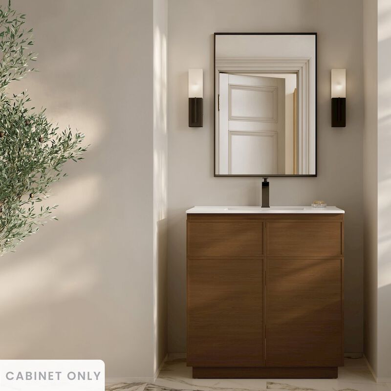 St. Tropez 36" Freestanding Bathroom Vanity Cabinet without Top in Brown Oak image number 1