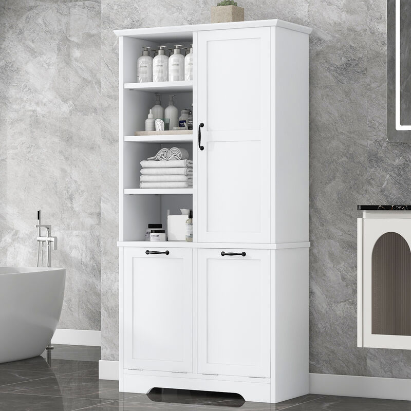 Merax Bathroom Storage Cabinet with Tilt-Out Laundry Hamper