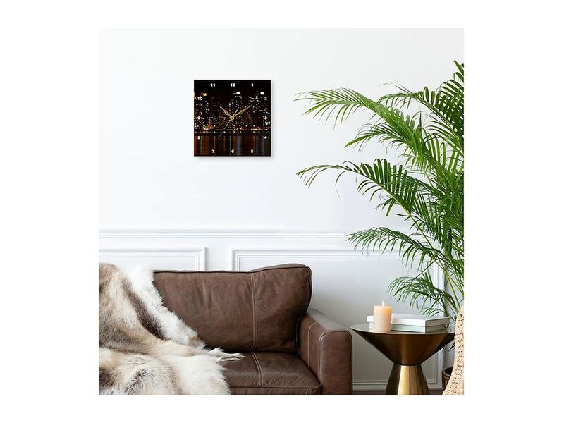 Skyline San Diego Night Reflection Wall Clock 15 Inch Home Decor image number 2