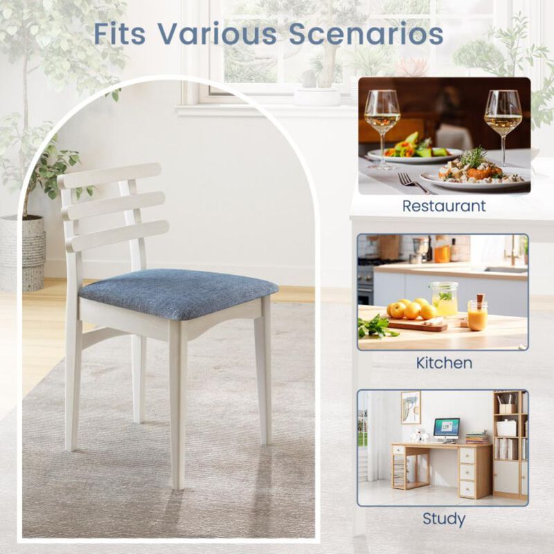 Hivvago Fabric Kitchen Side Chairs with Rubber Wood Frame and Padded Seat