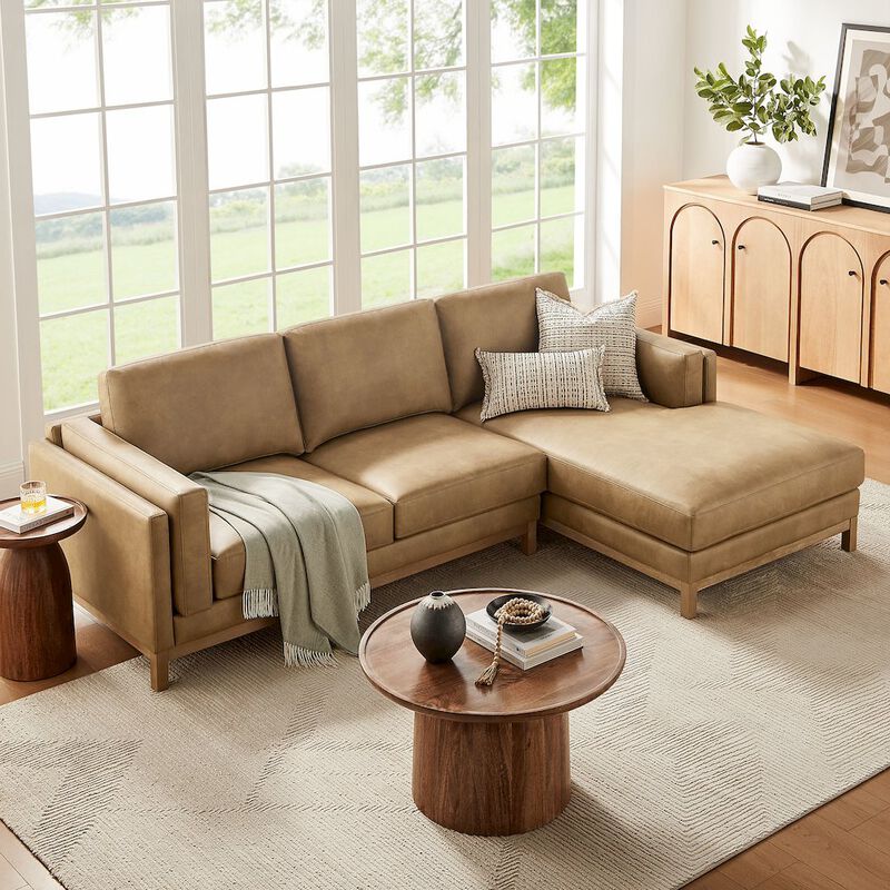 Roscoe Right-Facing Vegan Leather Sectional Sofa with Chaise image number 5