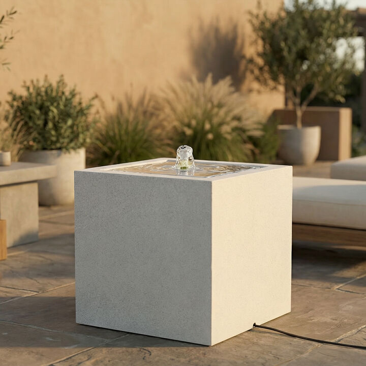 Square Polystone Outdoor Bubble Fountain