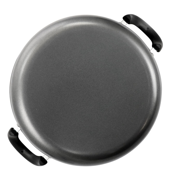 Gibson Everyday 12 Inch Highberry Nonstick All Purpose Pan with Lid in Grey