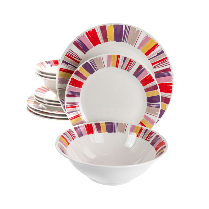 Gibson Home Orleans 12 Piece Ceramic Dinnerware Set
