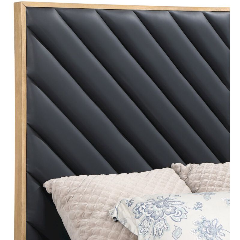 Meridian Furniture Casa Black Vegan Leather Queen Bed