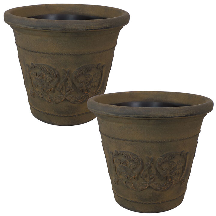 Sunnydaze Arabella Polyresin Planter with UV-Resistant Finish