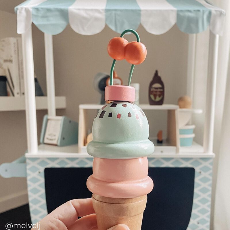 My Little Helper Ice Cream Cart & Accessories, Blue/White image number 6