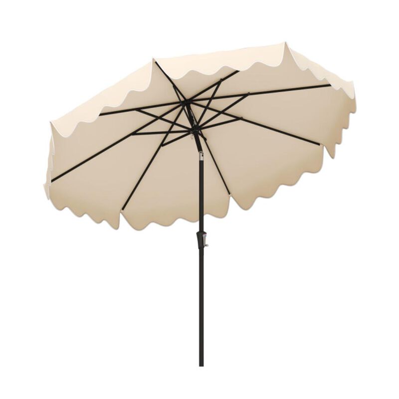 Hivvago 9 Feet Patio Umbrella with Crank Handle and Push Button Tilt