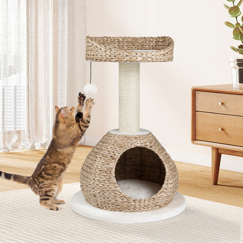 Handmade Cat Tree Tower with Jump Platform and Climbing Space image number 7