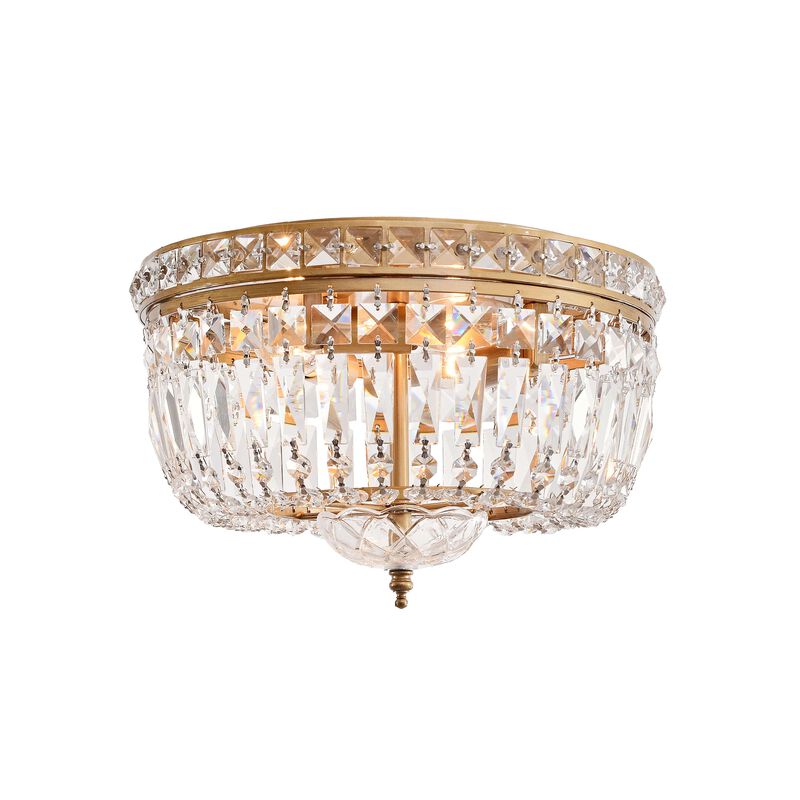 Elara Crystal Basket Flush Mount Chandelier image number 0