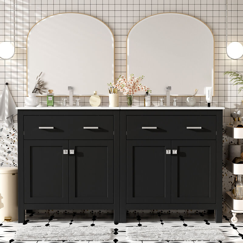 Merax  Modern Double Bathroom Vanity Set