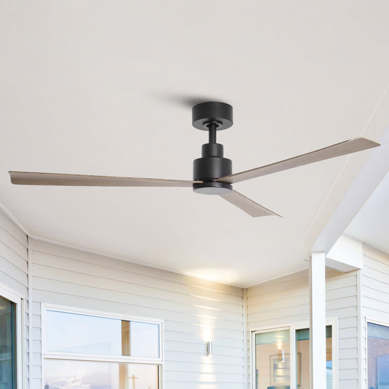 52" Modern 3-Blade Ceiling Fan with Reversible DC Motor, 6-Speed, Remote Control, No Light