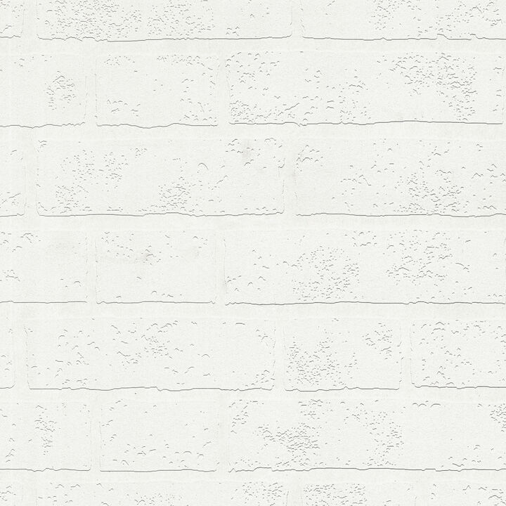 Bridgers White Exposed Brick Wall Paintable Wallpaper