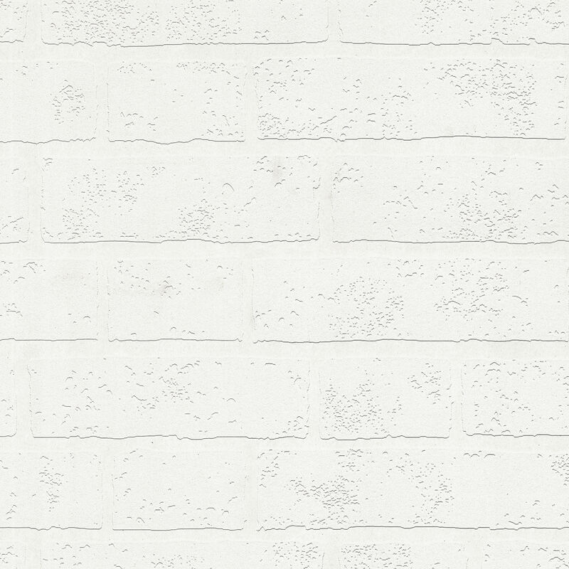 Bridgers White Exposed Brick Wall Paintable Wallpaper image number 0