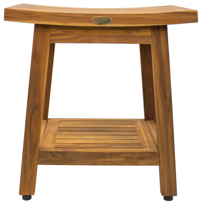 EcoDecors Eleganto Gold 18" Teak Bench for Shower