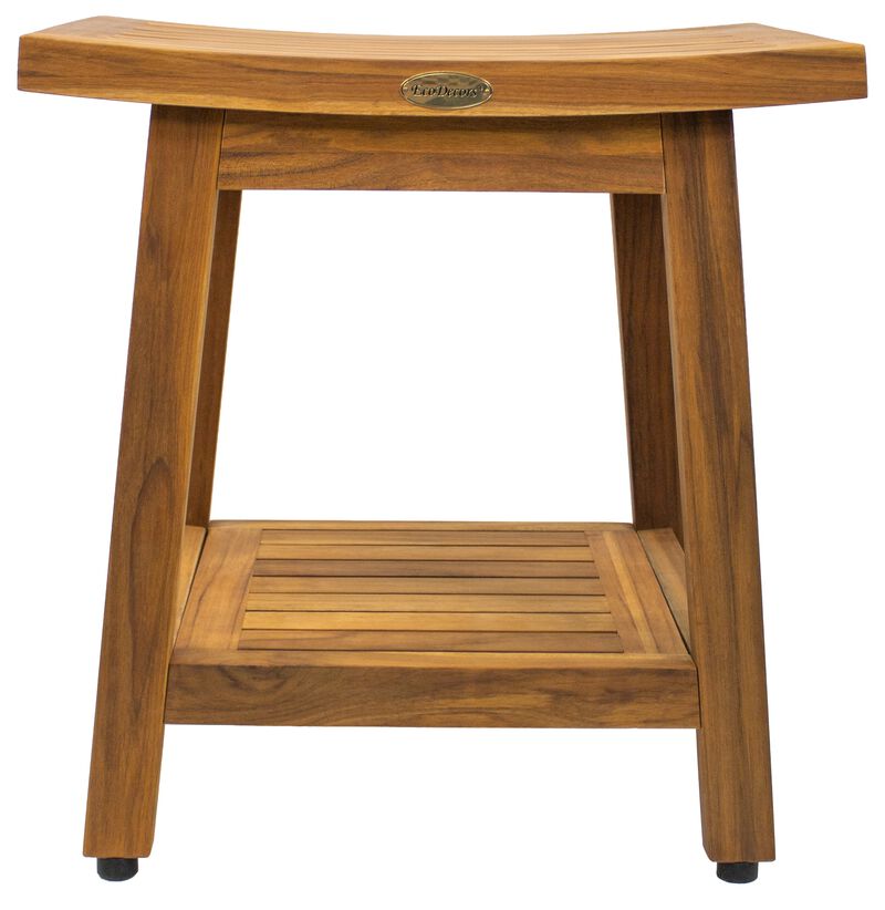 EcoDecors Eleganto Gold 18" Teak Bench for Shower image number 0