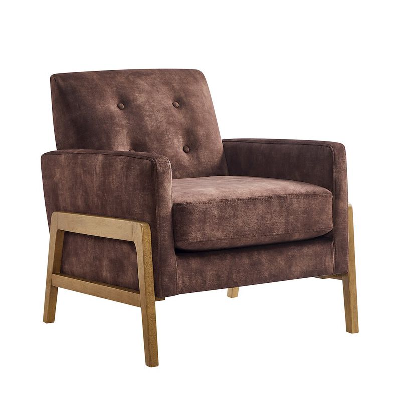 Macon Wood Arm Tufted Back Accent Chair - Espresso