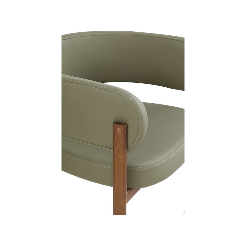 Meridian Furniture Gideon Olive Green Vegan Leather Dining Chair, Set of 2