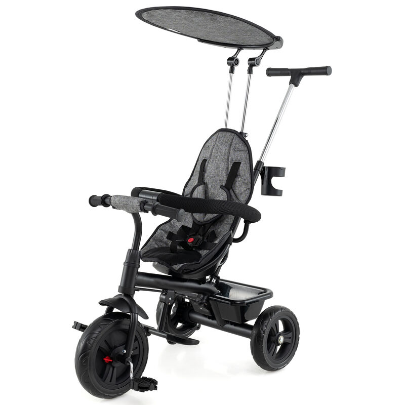 7-in-1 Baby Stroller Tricycle with Adjustable Canopy and Foldable Footrests image number 0