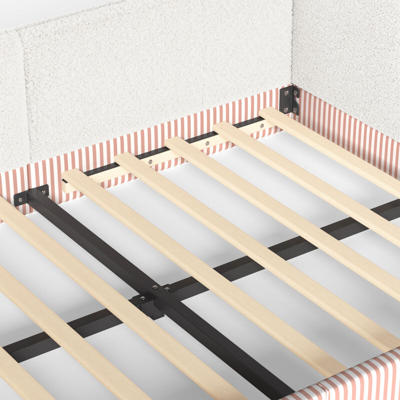 Hemzas Teddy Boucl&eacute; Upholstered Kids Daybed Frame image number 5