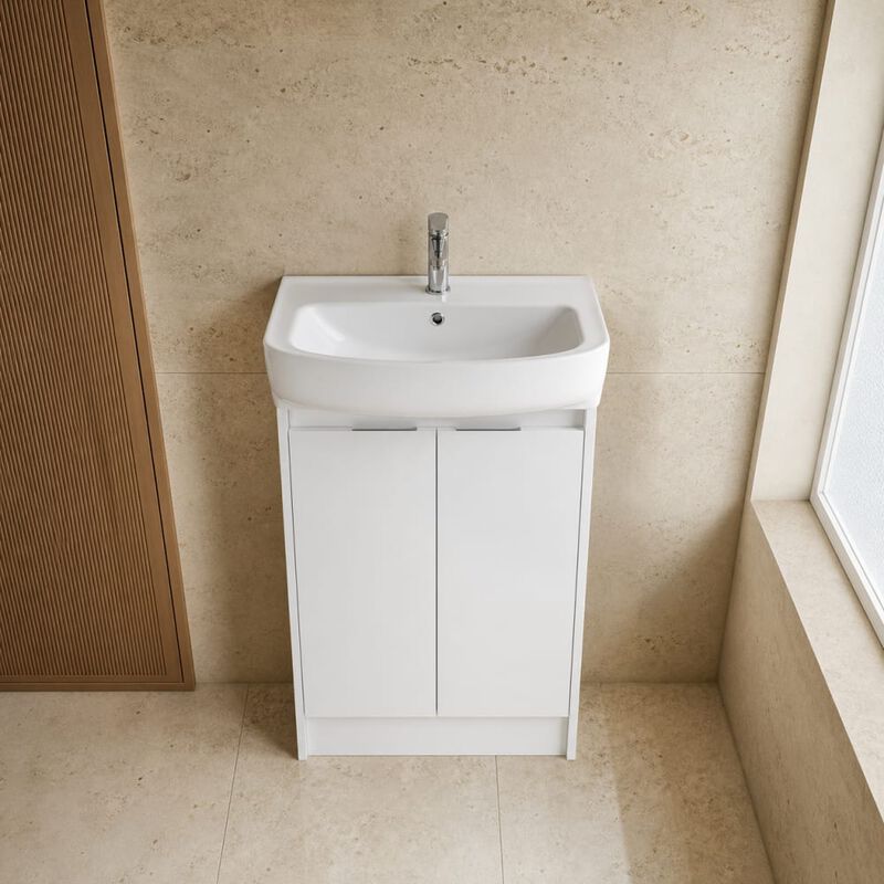 ELEMENT ACE 23 Inch Freestanding Bathroom Vanity with Ceramic Sink, Adjustable Shelves, Soft Close Doors, Water Resistant Finish image number 3