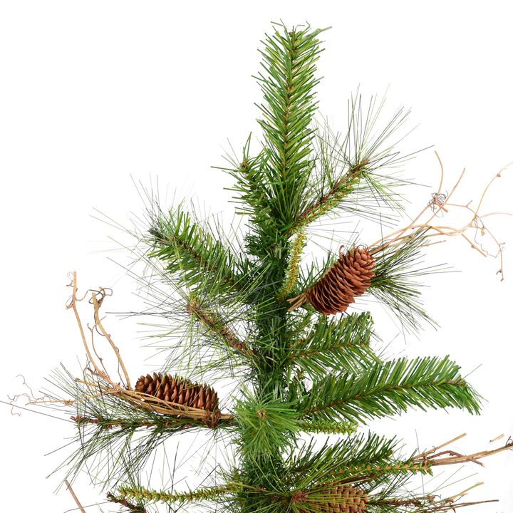 Vickerman 6' Ashland Artificial Christmas Tree Unlit - Faux Christmas Tree - Unlit - Faux Christmas Tree - Seasonal Indoor Home Decor - Pine Cones Included - Holiday Decorations