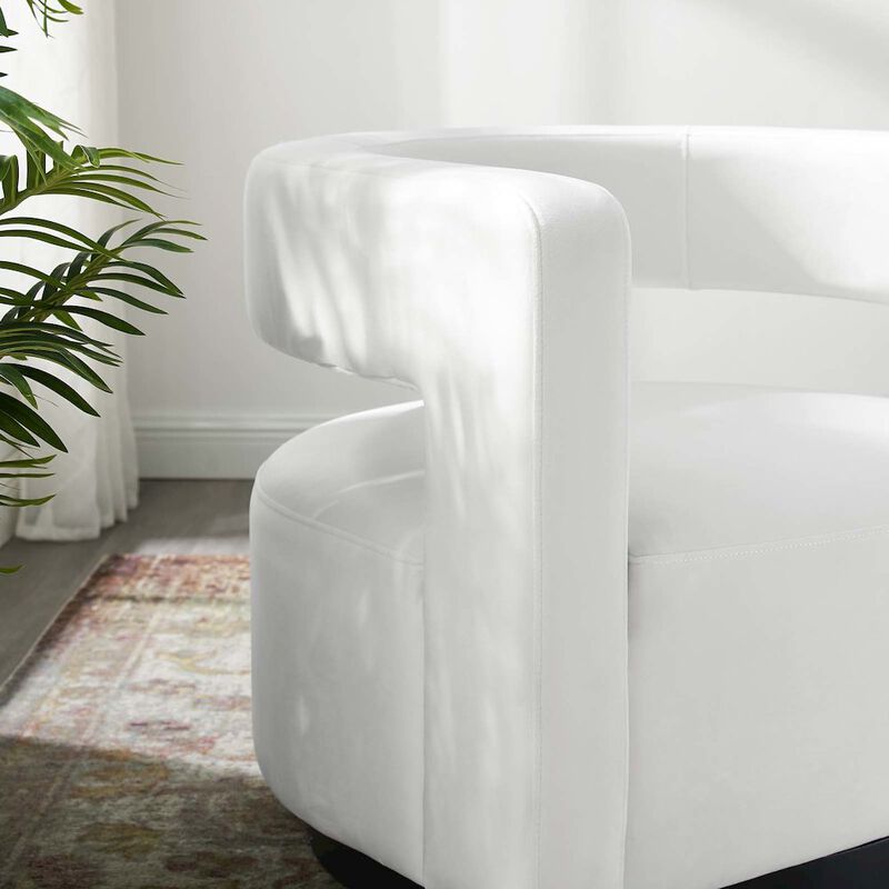 Spin Cutaway Performance Velvet Swivel Armchair image number 7