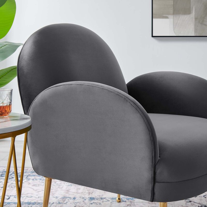 Modway Transcend Performance Velvet Armchair image number 7