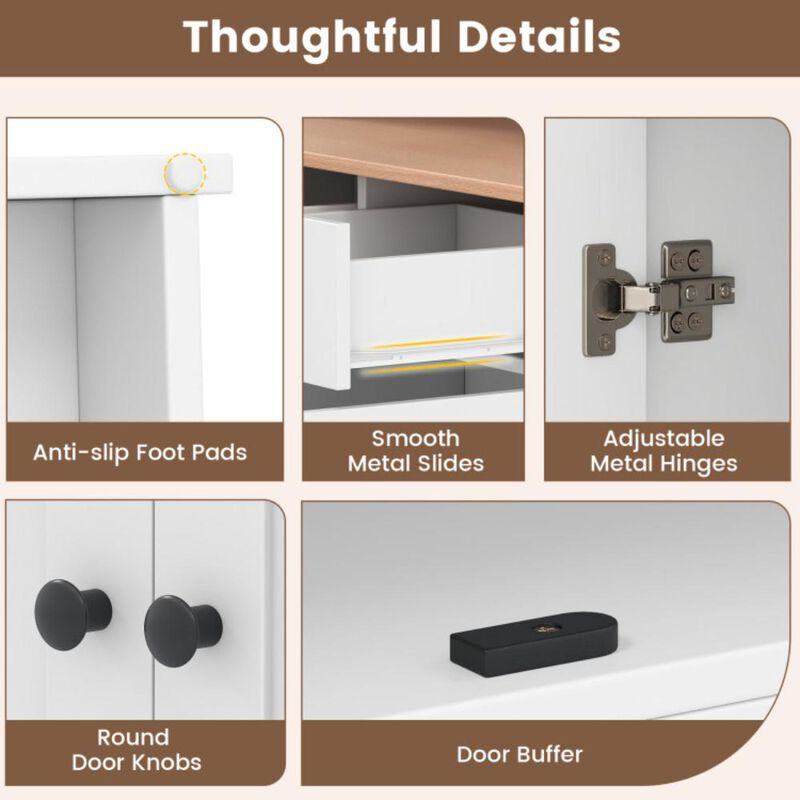 Hivvago Pantry Cabinet with 2 Removable Shelves