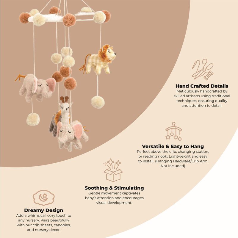 Kendi Safari Animal Nursery Ceiling Hanging Decor image number 2