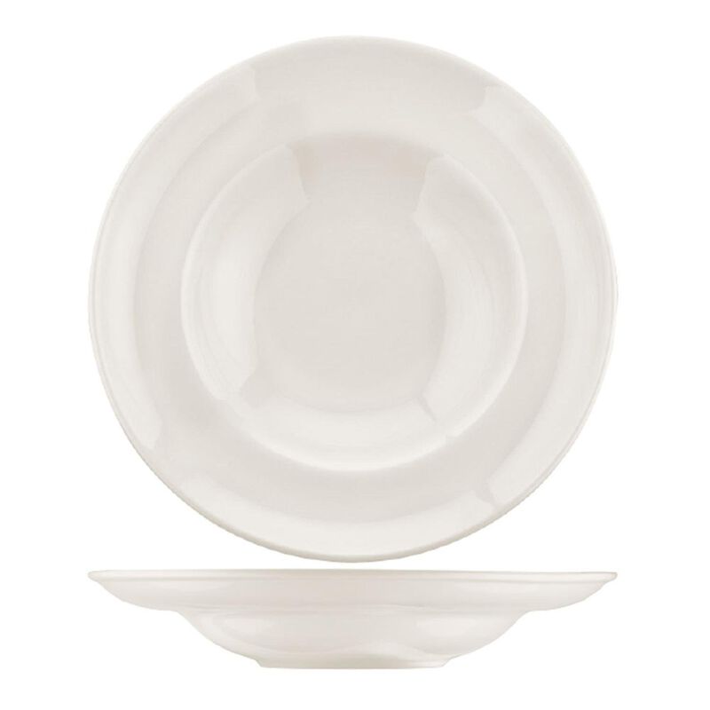 Gourmet dia.10.75" h:2.25" 16 oz. Round Warm White Porcelain Bowl (Set of 2)