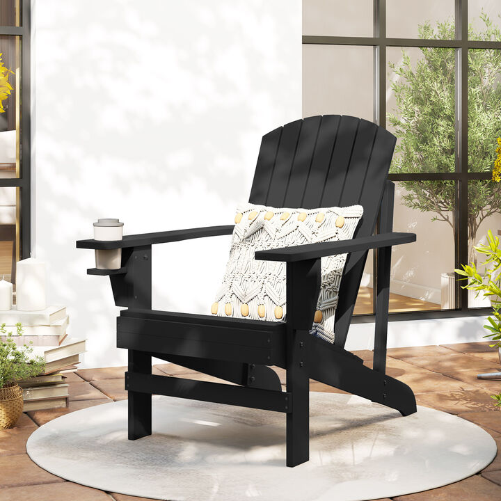 Hivvago Adirondack Chair with Cupholder for Patio & Porch