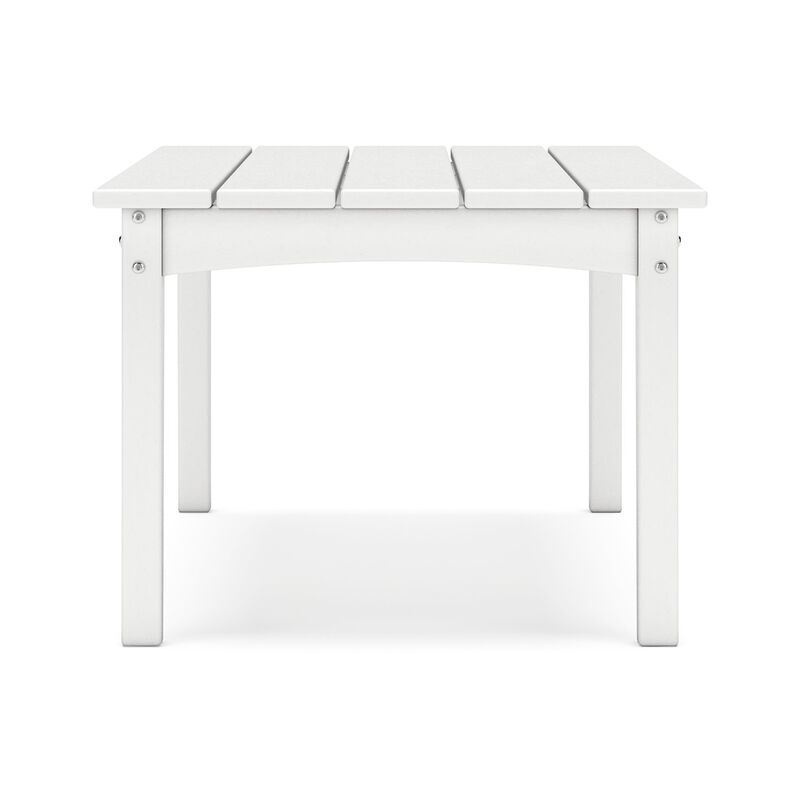 Fini 44 Inch Outdoor Coffee Table, Slatted Top, Modern Style, White Finish - Benzara