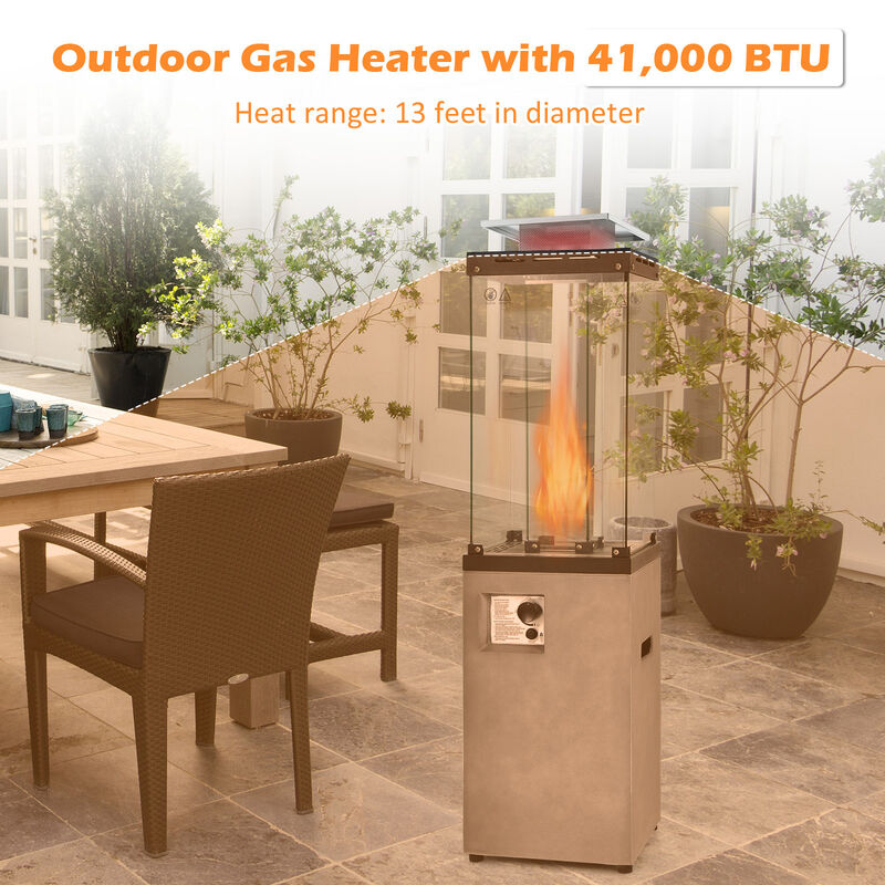 41 000 BTU Propane Patio Heater with Metal Hood