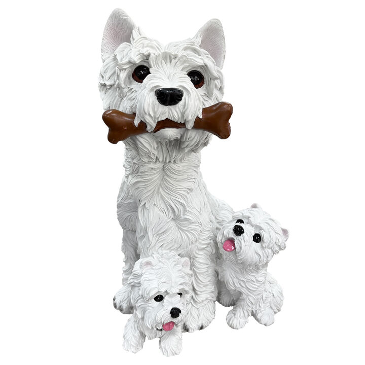 Vodcur 3 West Highland White Terrier Garden Statues
