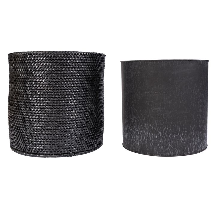 Saboga Home&trade; Round Waste Basket with Metal Liner