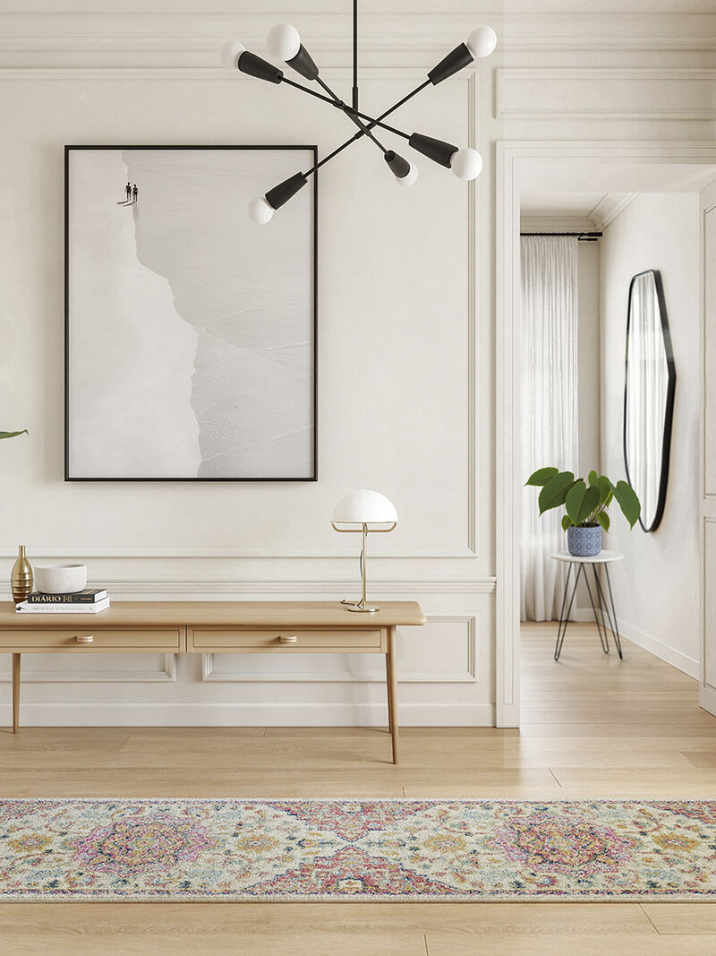 Passion PSN25 Ivory/Pink 2'2" x 7'6" Rug image number 8