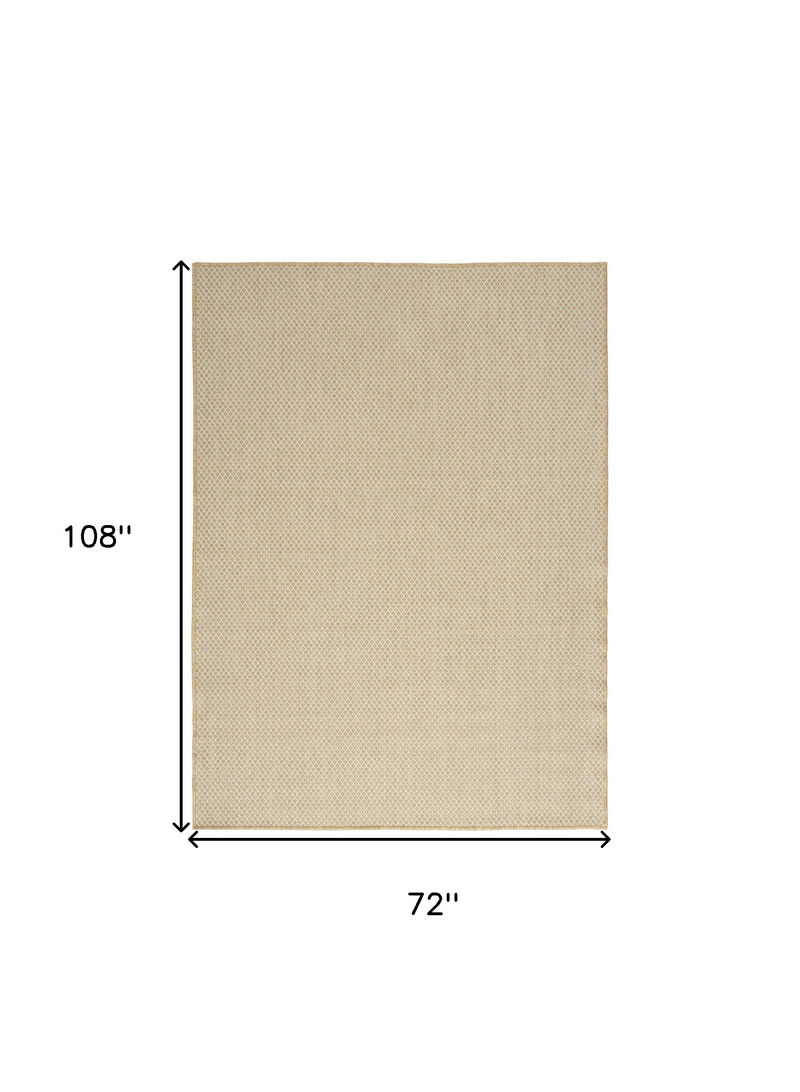 HomeRoots 6' X 9' Natural And Ivory Geometric Indoor Outdoor Area Rug image number 5