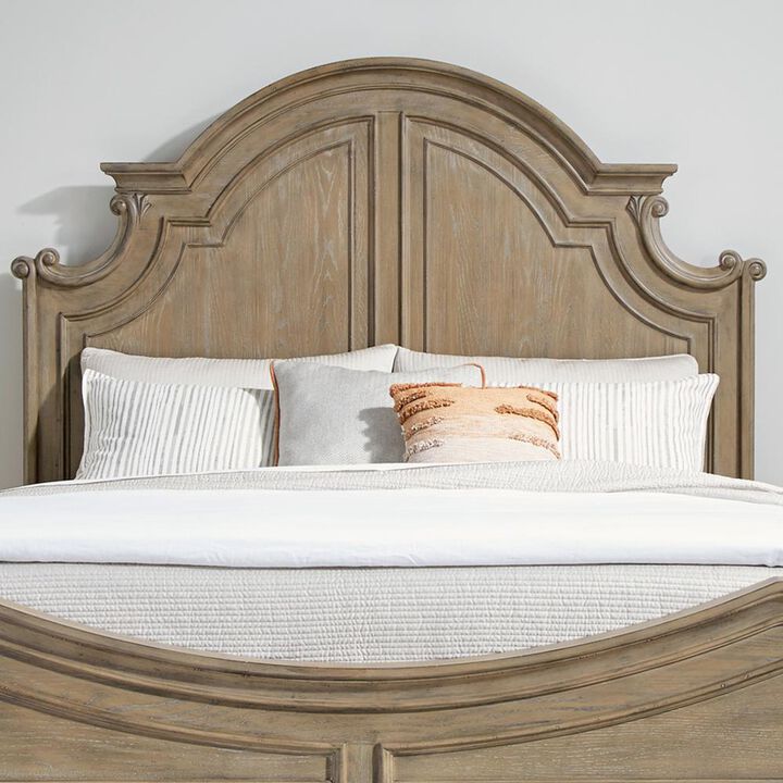 Liberty Furniture Magnolia Manor King Panel Headboard in Weathered Bisque