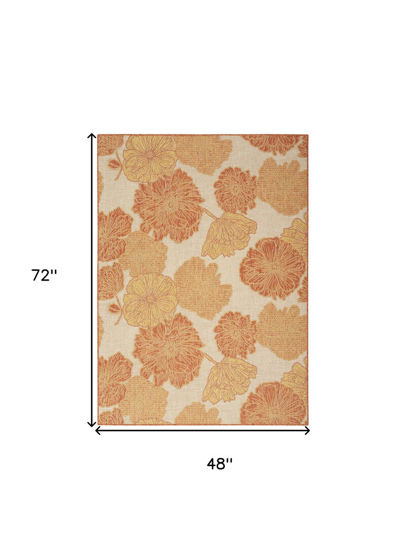 HomeRoots Floral Indoor Outdoor Area Rug image number 6